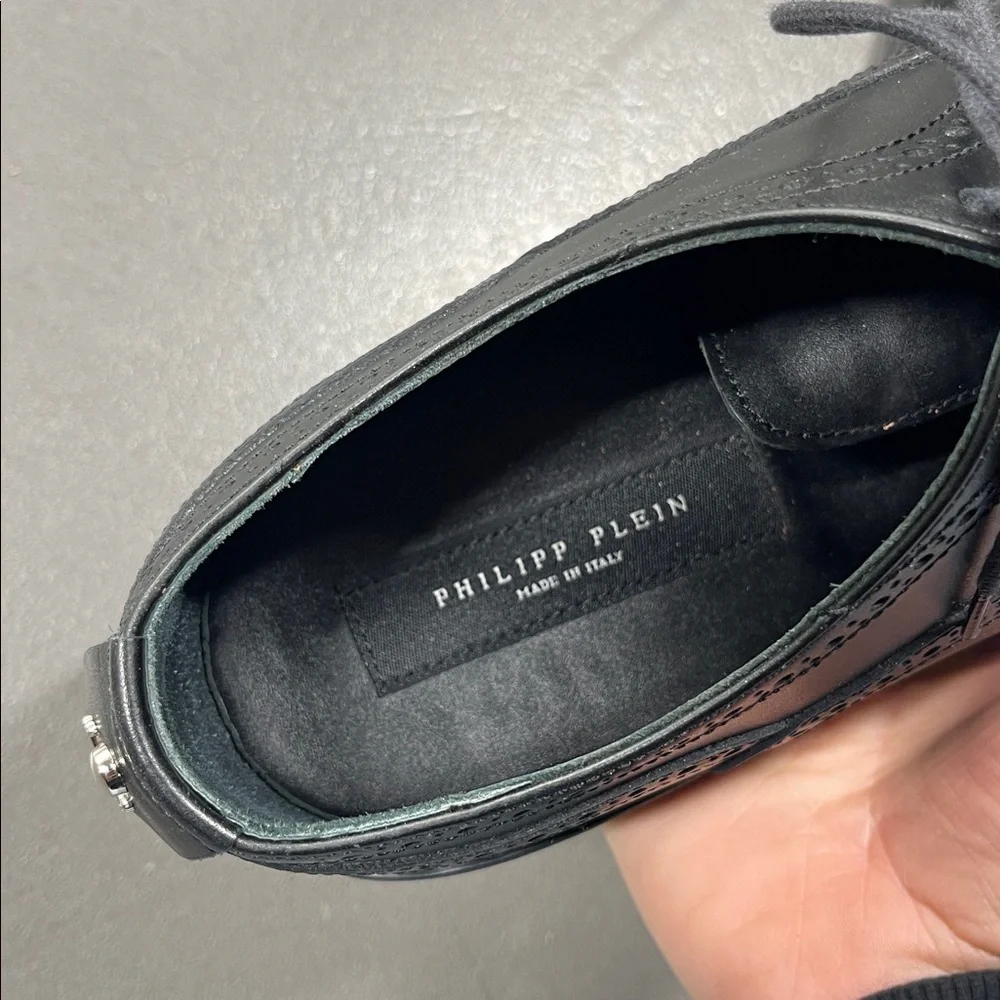 PHILIPP PLEIN Mens Black Leather City Shoes 